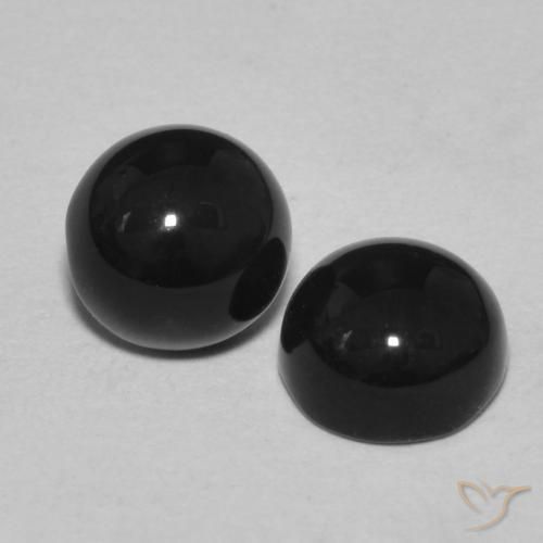 2.41 ct natürliche Schwarz Onyx-Edelsteine, Runden, Lichtundurchlässig