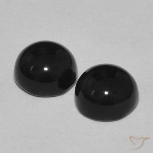 2.41 ct natürliche Schwarz Onyx-Edelsteine, Runden, Lichtundurchlässig