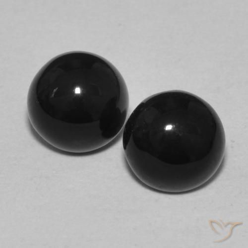 2.06ctw Natürlicher Schwarz Onyx, Runden, Lichtundurchlässig