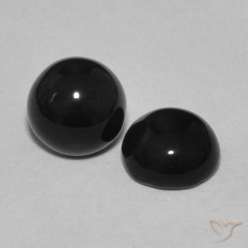 2.06 ct natürliche Schwarz Onyx-Edelsteine, Runden, Lichtundurchlässig
