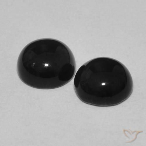 2.06 ct natürliche Schwarz Onyx-Edelsteine, Runden, Lichtundurchlässig