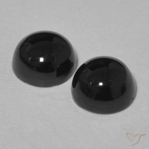 2.05 ct natürliche Schwarz Onyx-Edelsteine, Runden, Lichtundurchlässig