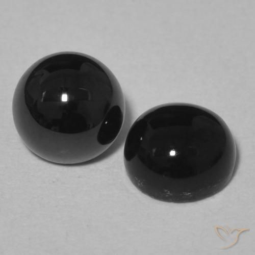 1.78 ct natürliche Schwarz Onyx-Edelsteine, Runden, Lichtundurchlässig