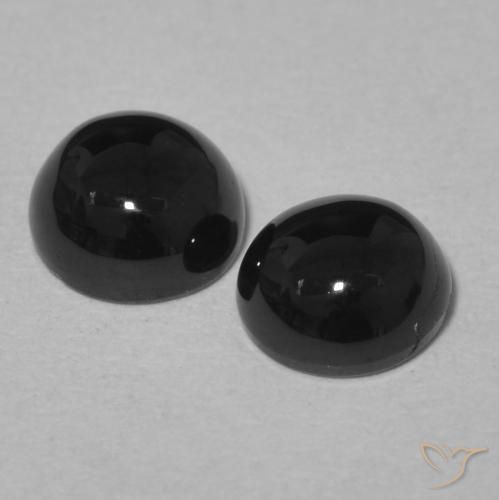 1.98 ct natürliche Schwarz Onyx-Edelsteine, Runden, Lichtundurchlässig
