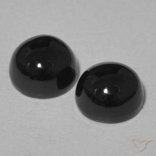 2.26 ct natürliche Schwarz Onyx-Edelsteine, Runden, Lichtundurchlässig