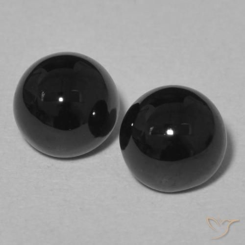 1.96ctw Natürlicher Schwarz Onyx, Runden, Lichtundurchlässig