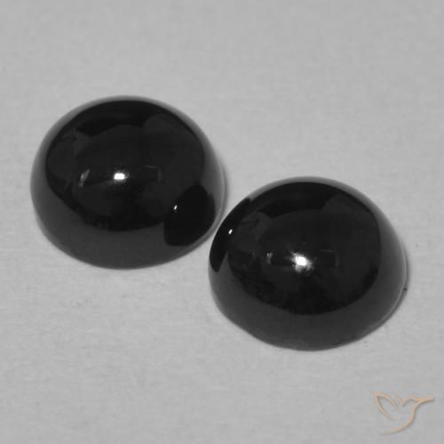 1.96 ct natürliche Schwarz Onyx-Edelsteine, Runden, Lichtundurchlässig