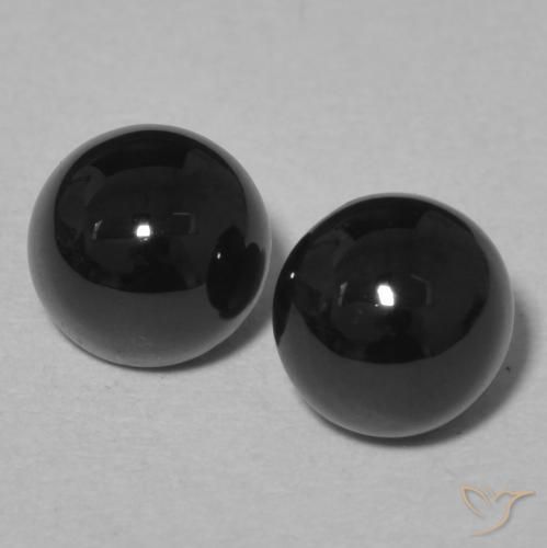2.11ctw Natürlicher Schwarz Onyx, Runden, Lichtundurchlässig