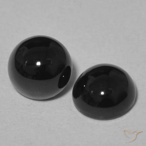2.11 ct natürliche Schwarz Onyx-Edelsteine, Runden, Lichtundurchlässig