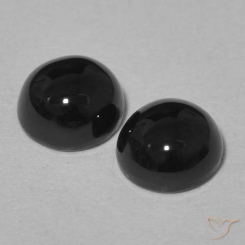 2.11 ct natürliche Schwarz Onyx-Edelsteine, Runden, Lichtundurchlässig