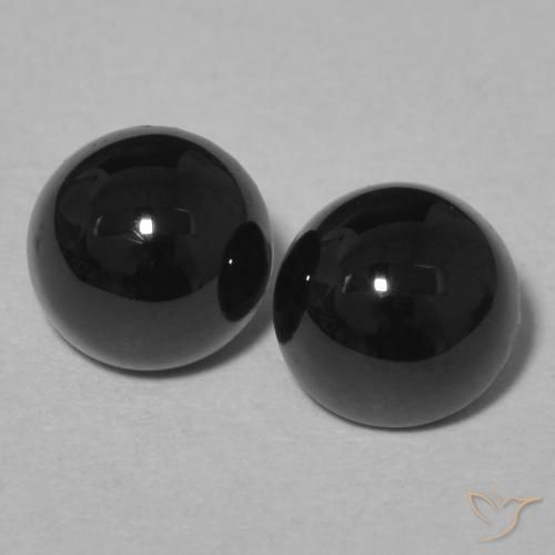2.36ctw Natürlicher Schwarz Onyx, Runden, Lichtundurchlässig