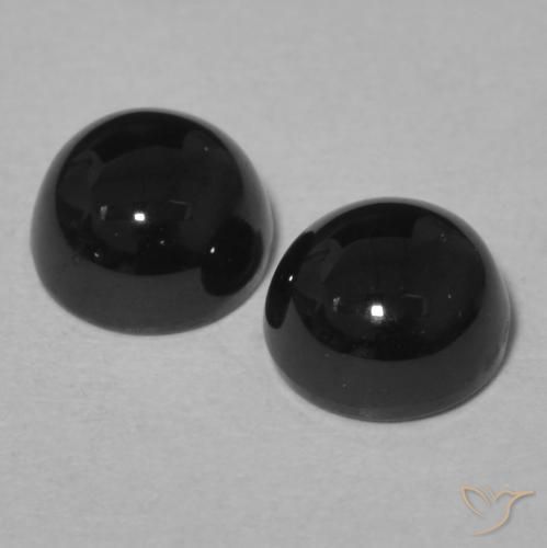 2.36 ct natürliche Schwarz Onyx-Edelsteine, Runden, Lichtundurchlässig