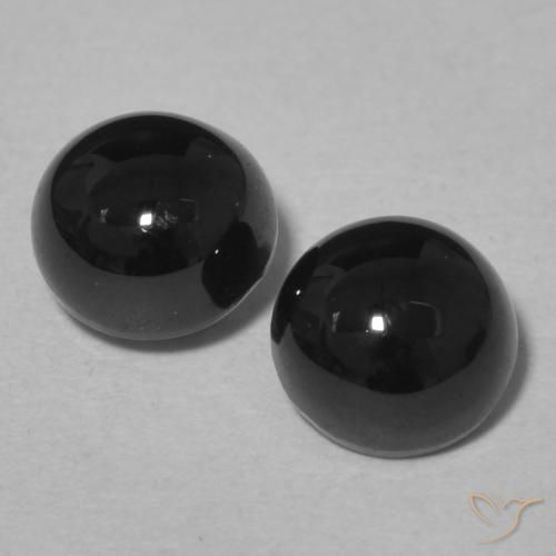 2.16ctw Natürlicher Schwarz Onyx, Runden, Lichtundurchlässig
