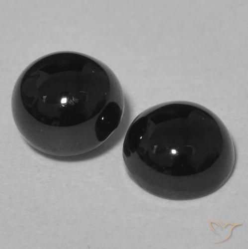 2.16 ct natürliche Schwarz Onyx-Edelsteine, Runden, Lichtundurchlässig