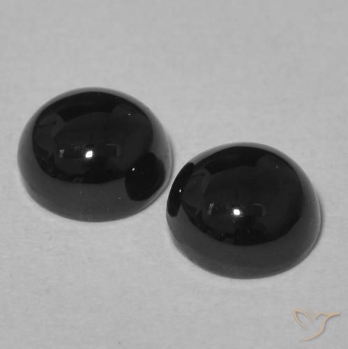 2.16 ct natürliche Schwarz Onyx-Edelsteine, Runden, Lichtundurchlässig