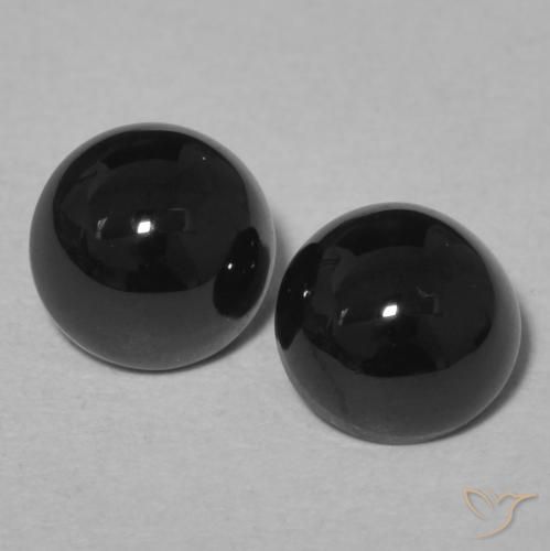 2.06ctw Natürlicher Schwarz Onyx, Runden, Lichtundurchlässig