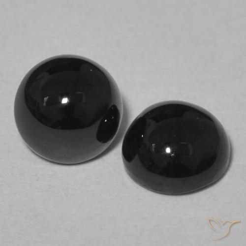 2.06 ct natürliche Schwarz Onyx-Edelsteine, Runden, Lichtundurchlässig
