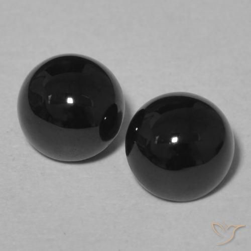 2.11ctw Natürlicher Schwarz Onyx, Runden, Lichtundurchlässig