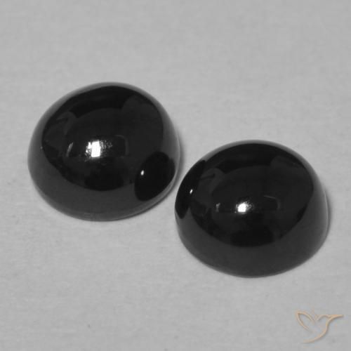 2.11 ct natürliche Schwarz Onyx-Edelsteine, Runden, Lichtundurchlässig