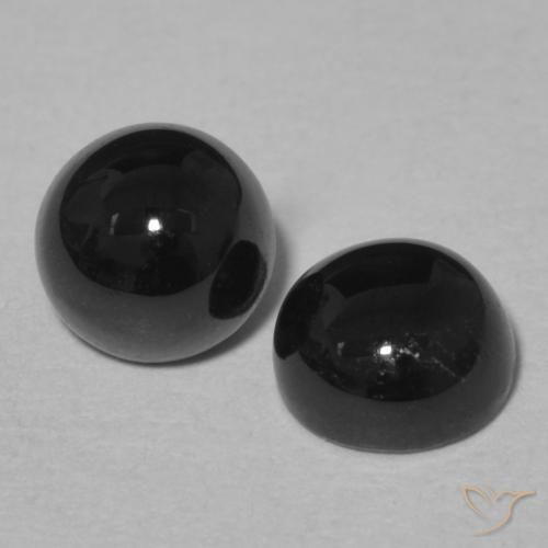 2.19 ct natürliche Schwarz Onyx-Edelsteine, Runden, Lichtundurchlässig