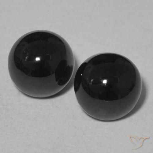 2.14ctw Natürlicher Schwarz Onyx, Runden, Lichtundurchlässig