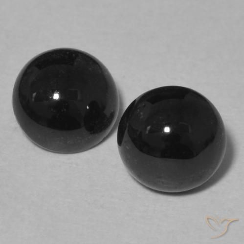 1.70ctw Natürlicher Schwarz Onyx, Runden, Lichtundurchlässig