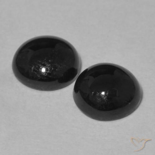 1.70 ct natürliche Schwarz Onyx-Edelsteine, Runden, Lichtundurchlässig