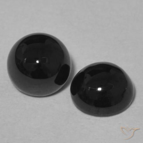 1.99 ct natürliche Schwarz Onyx-Edelsteine, Runden, Lichtundurchlässig