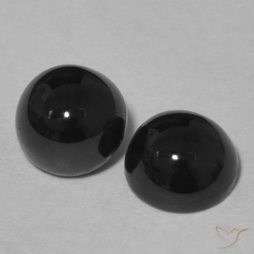 2.19 ct natürliche Schwarz Onyx-Edelsteine, Runden, Lichtundurchlässig