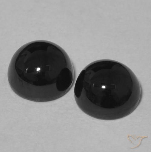 2.19 ct natürliche Schwarz Onyx-Edelsteine, Runden, Lichtundurchlässig