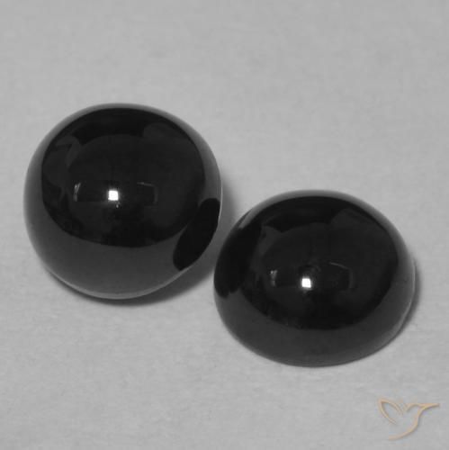 2.12 ct natürliche Schwarz Onyx-Edelsteine, Runden, Lichtundurchlässig