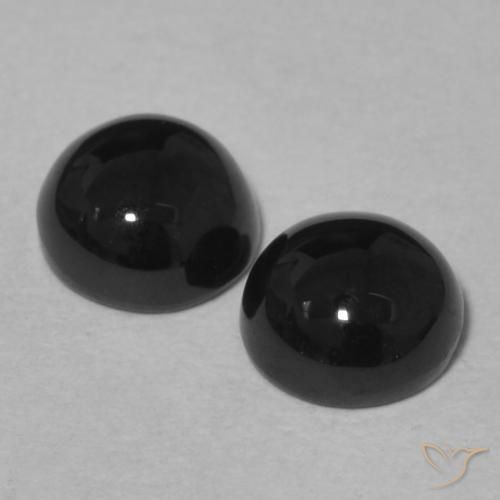 2.12 ct natürliche Schwarz Onyx-Edelsteine, Runden, Lichtundurchlässig