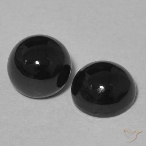2.11 ct natürliche Schwarz Onyx-Edelsteine, Runden, Lichtundurchlässig