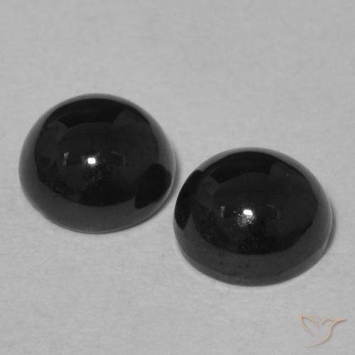 2.11 ct natürliche Schwarz Onyx-Edelsteine, Runden, Lichtundurchlässig