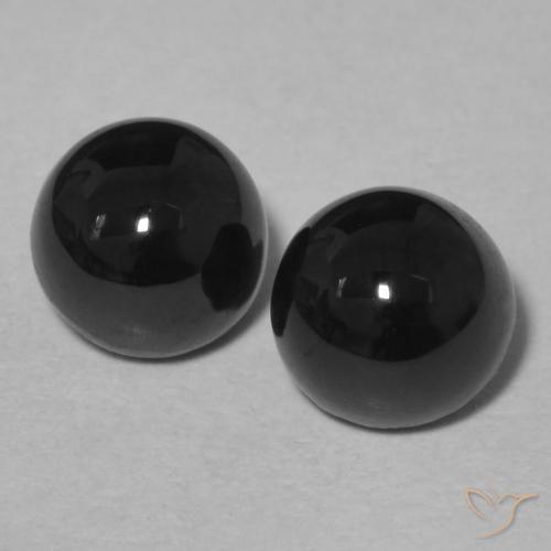 2.17ctw Natürlicher Schwarz Onyx, Runden, Lichtundurchlässig