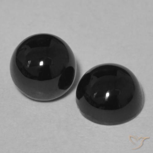 2.17 ct natürliche Schwarz Onyx-Edelsteine, Runden, Lichtundurchlässig