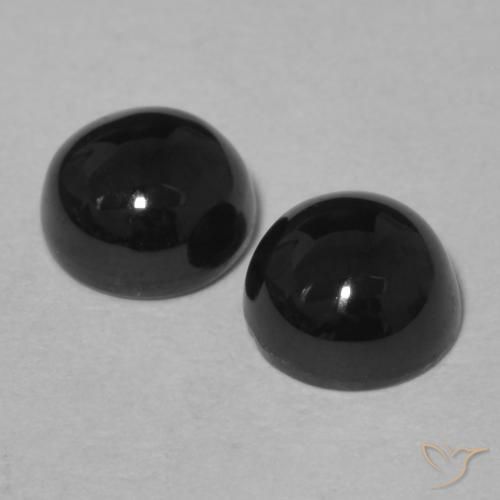 2.17 ct natürliche Schwarz Onyx-Edelsteine, Runden, Lichtundurchlässig