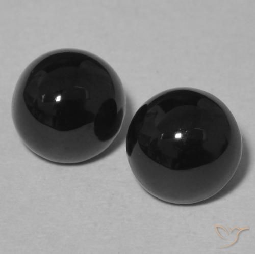 2.21ctw Natürlicher Schwarz Onyx, Runden, Lichtundurchlässig