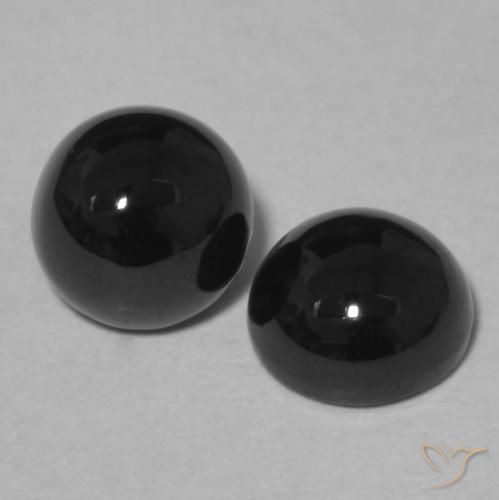 2.21 ct natürliche Schwarz Onyx-Edelsteine, Runden, Lichtundurchlässig