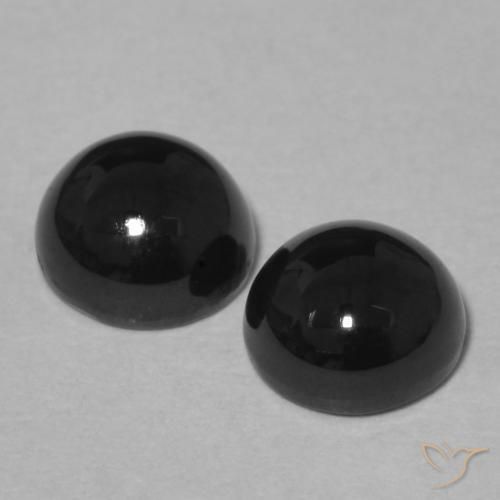 2.21 ct natürliche Schwarz Onyx-Edelsteine, Runden, Lichtundurchlässig