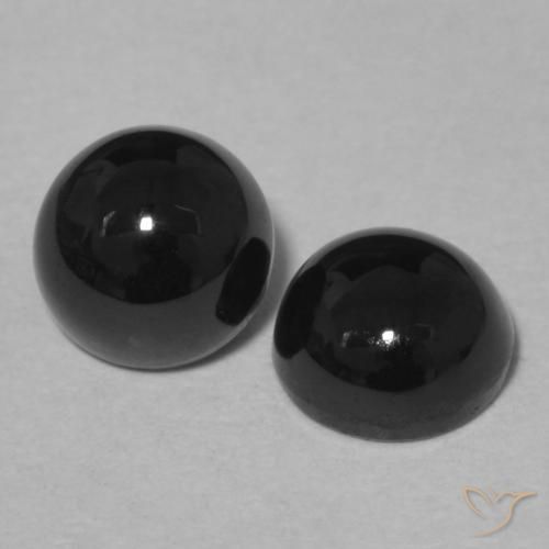 2.13 ct natürliche Schwarz Onyx-Edelsteine, Runden, Lichtundurchlässig