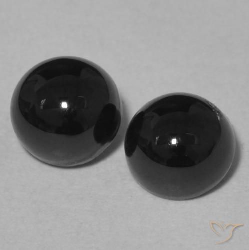 2.31ctw Natürlicher Schwarz Onyx, Runden, Lichtundurchlässig
