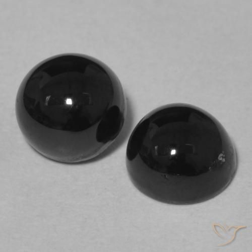 2.31 ct natürliche Schwarz Onyx-Edelsteine, Runden, Lichtundurchlässig