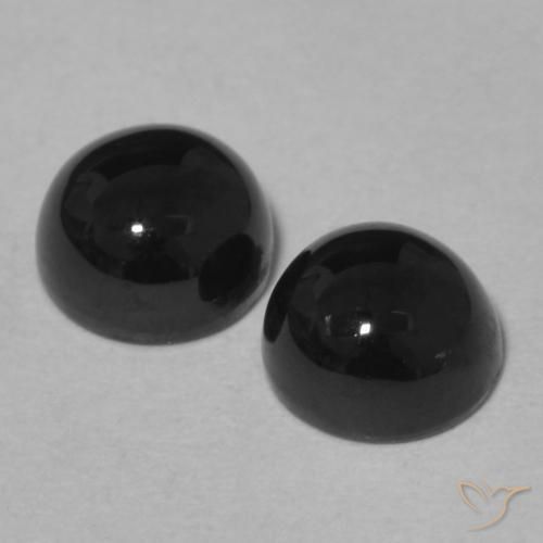 2.31 ct natürliche Schwarz Onyx-Edelsteine, Runden, Lichtundurchlässig