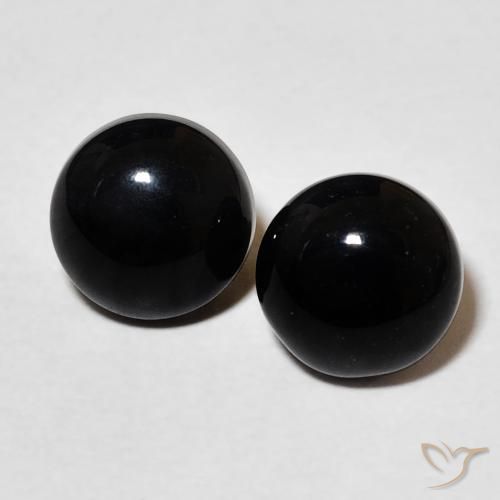 2.86ctw Natürlicher Schwarz Onyx, Runden, Lichtundurchlässig