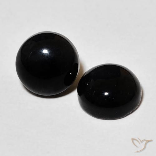 2.86 ct natürliche Schwarz Onyx-Edelsteine, Runden, Lichtundurchlässig