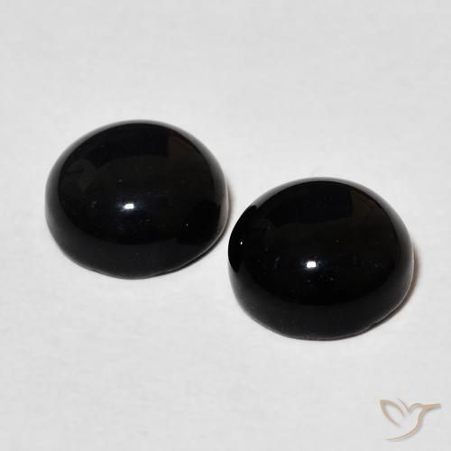 2.86 ct natürliche Schwarz Onyx-Edelsteine, Runden, Lichtundurchlässig