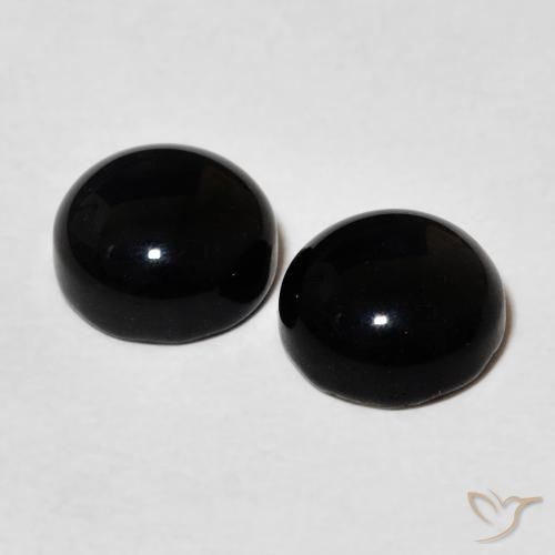 2.93 ct natürliche Schwarz Onyx-Edelsteine, Runden, Lichtundurchlässig