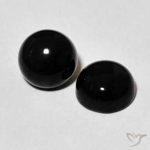 2.74 ct natürliche Schwarz Onyx-Edelsteine, Runden, Lichtundurchlässig