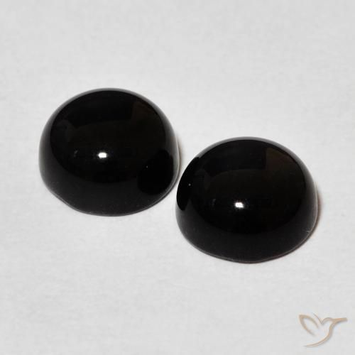2.74 ct natürliche Schwarz Onyx-Edelsteine, Runden, Lichtundurchlässig